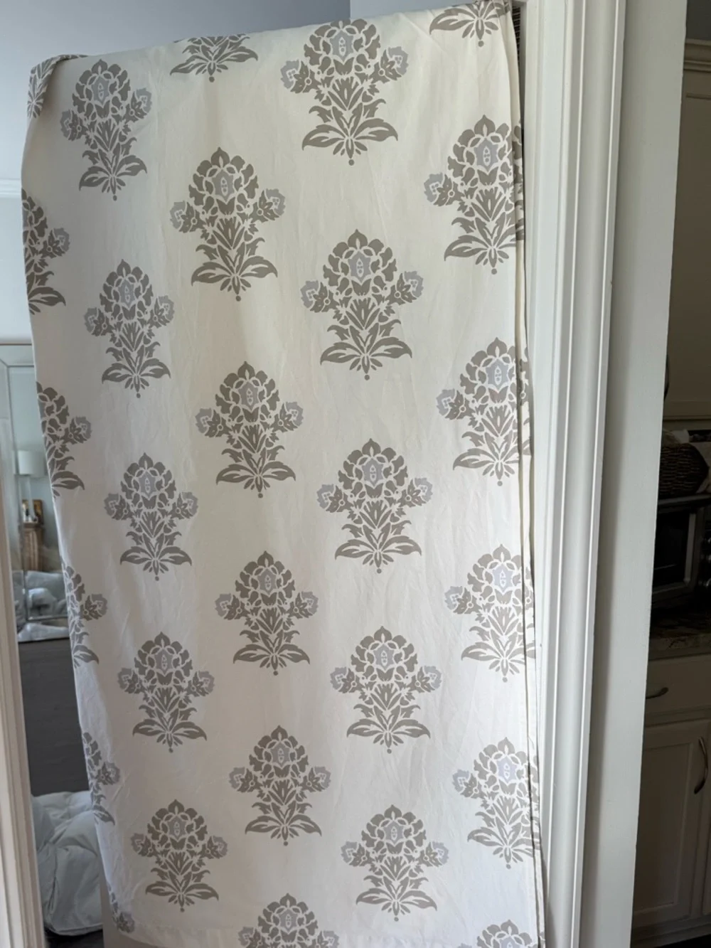 SERENA & LILY 100% Cotton Block Print Shower Curtain 72”x72” Portugal